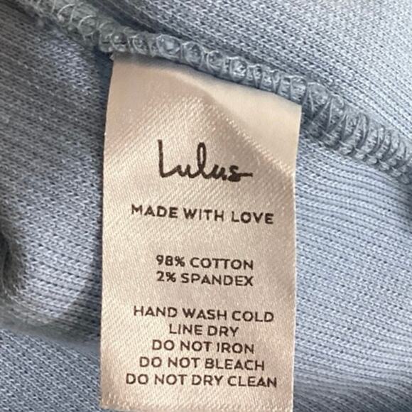 Lulus Go With You Light Blue Ribbed Ruched Cutout Sleeveless Bodycon Dress Sz L - Picture 8 of 9